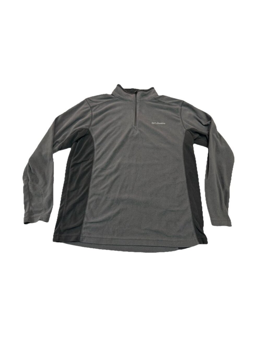 Columbia Fleece Pullover Mens Large Gray 1/4 Zip Outdoor Hiking Jacket